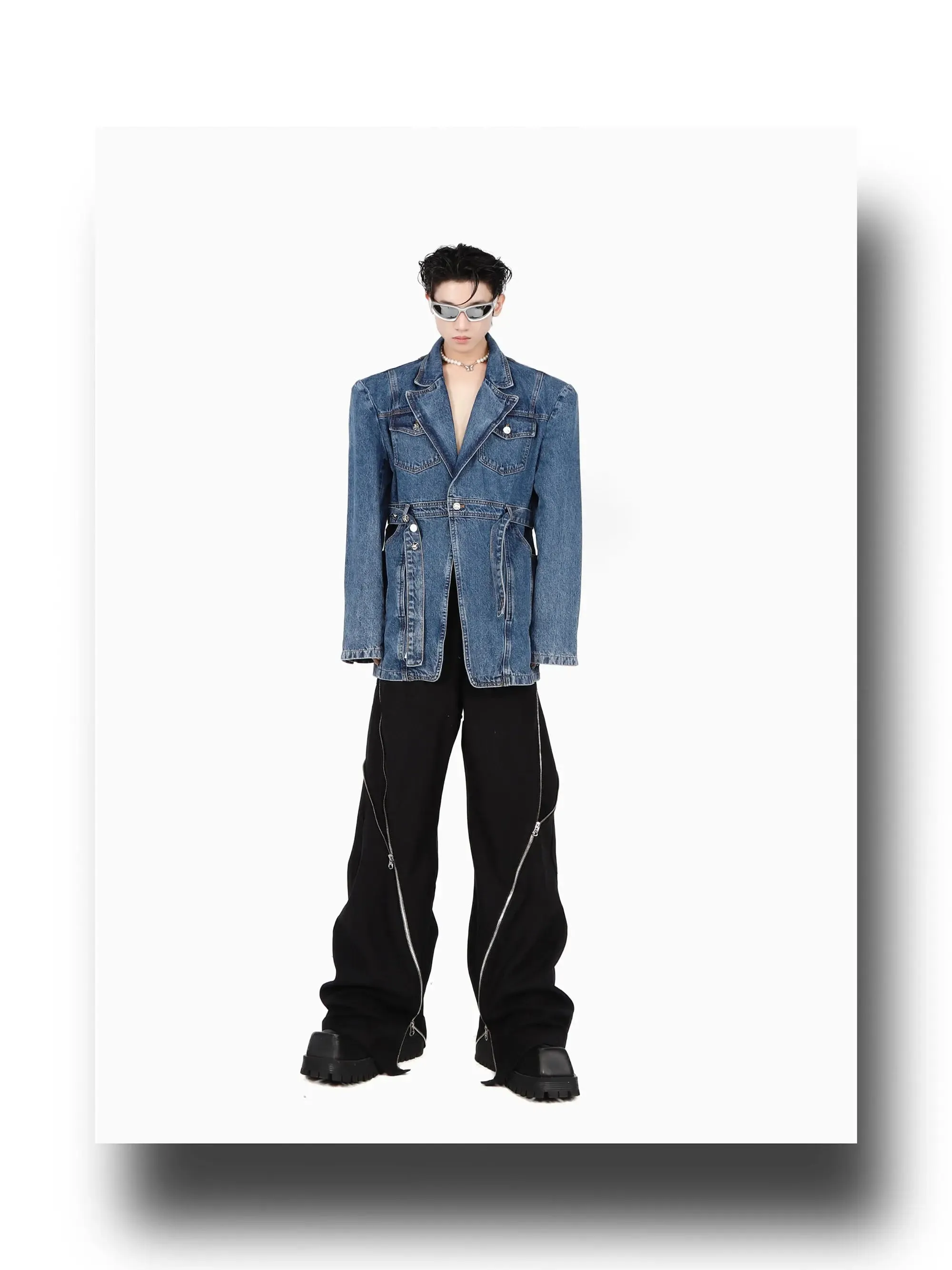 3D Deconstructed Denim Top