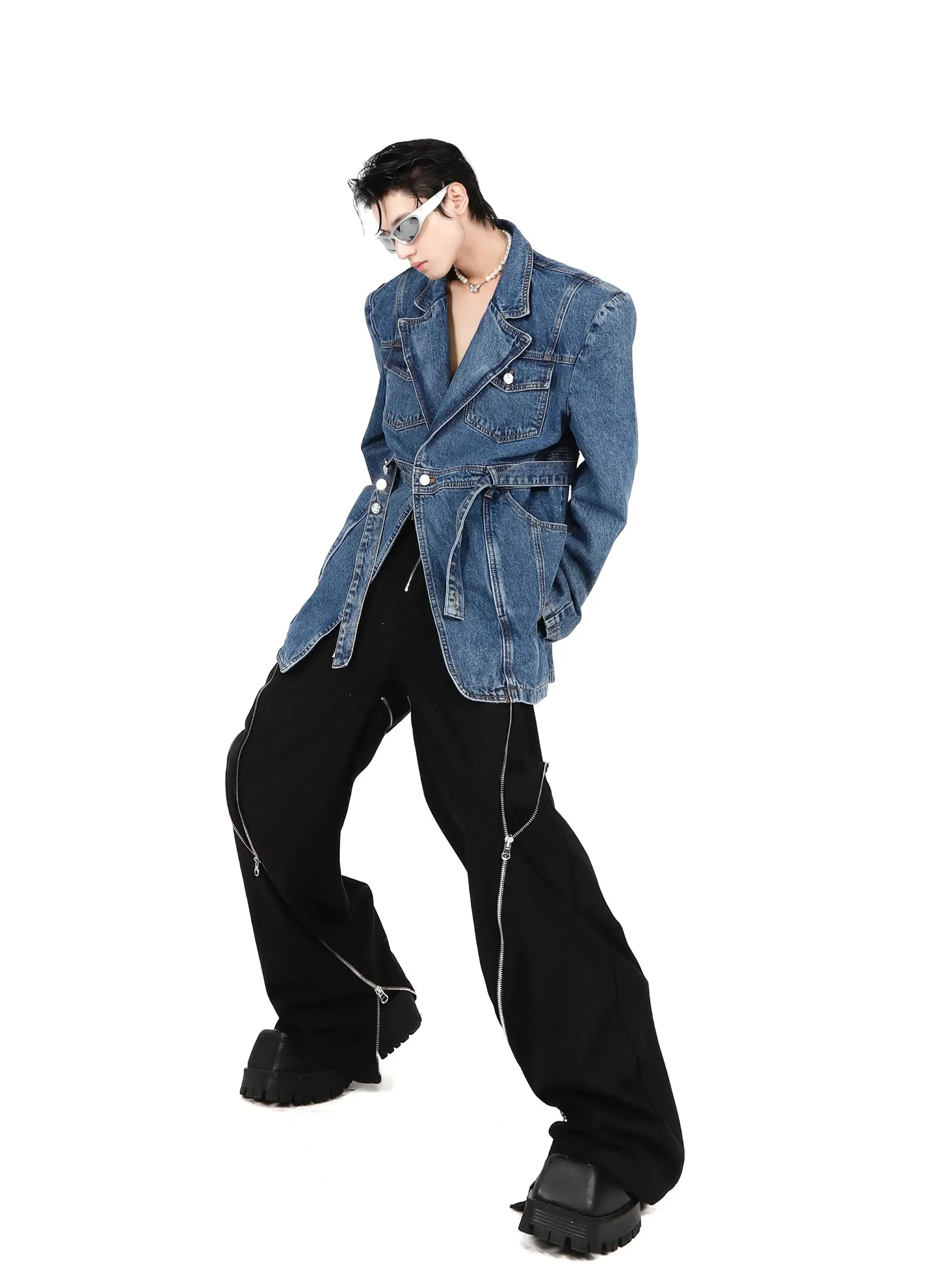 3D Deconstructed Denim Top