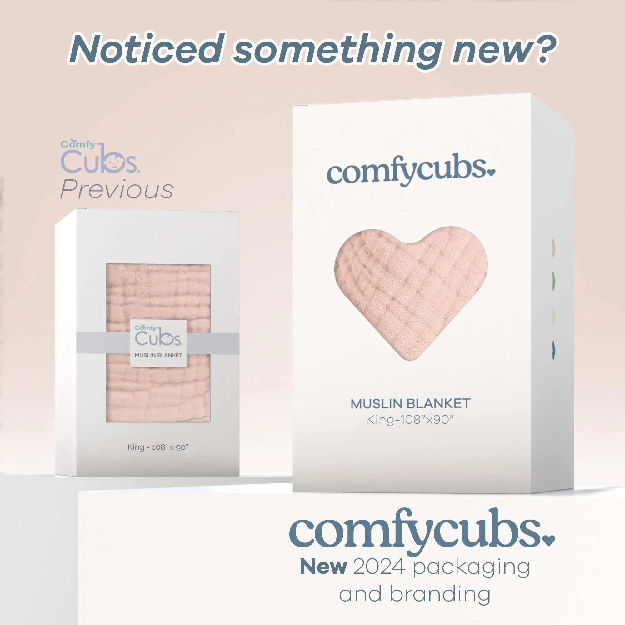Adult Muslin Blanket by Comfy Cubs in Blush