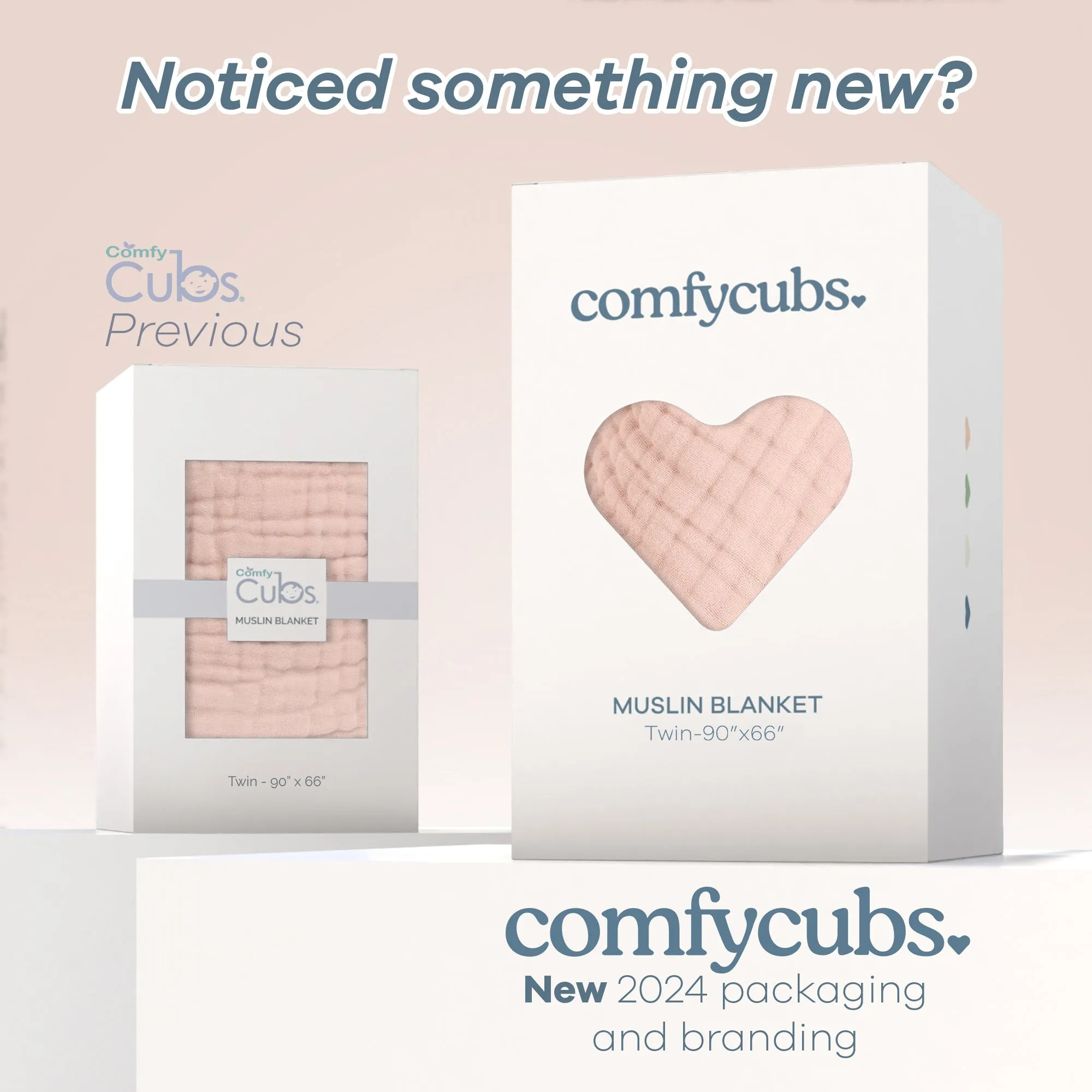 Adult Muslin Blanket by Comfy Cubs in Blush