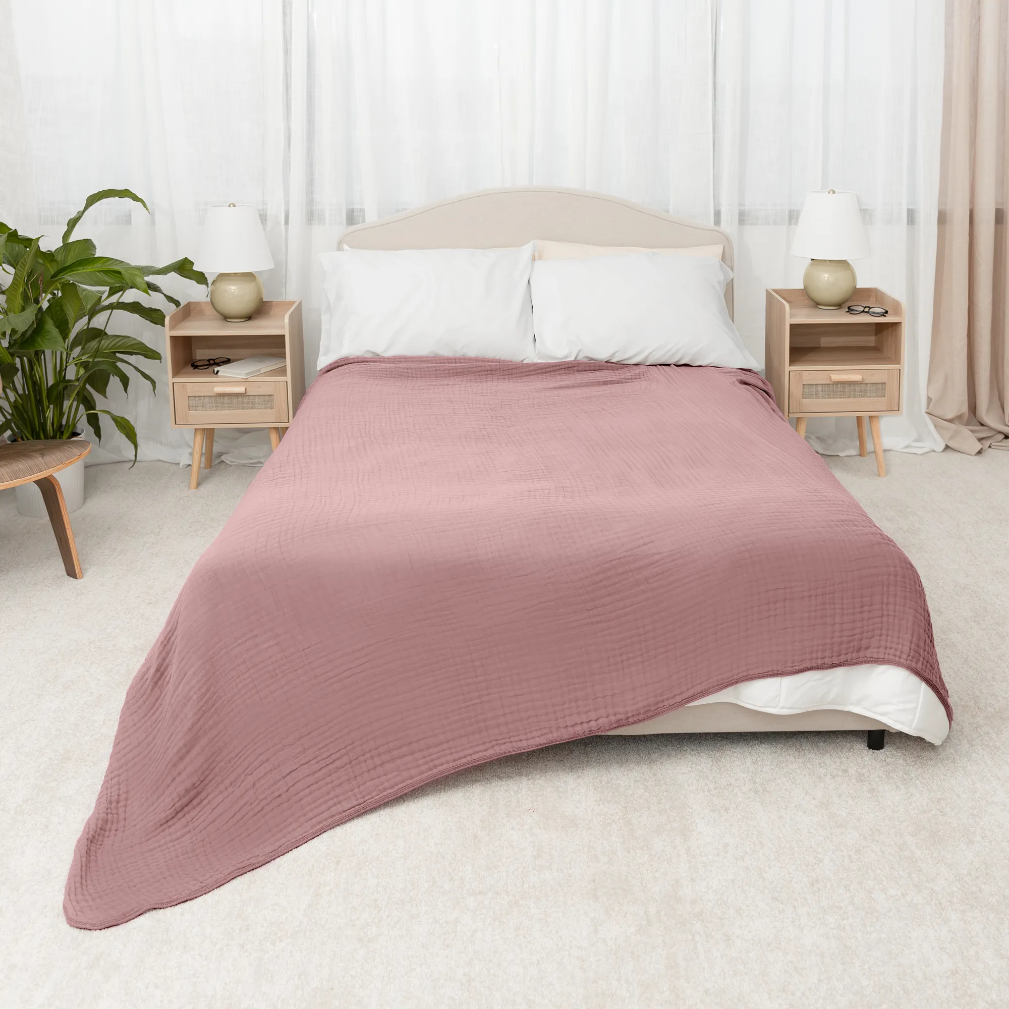 Adult Muslin Blanket by Comfy Cubs in Mauve