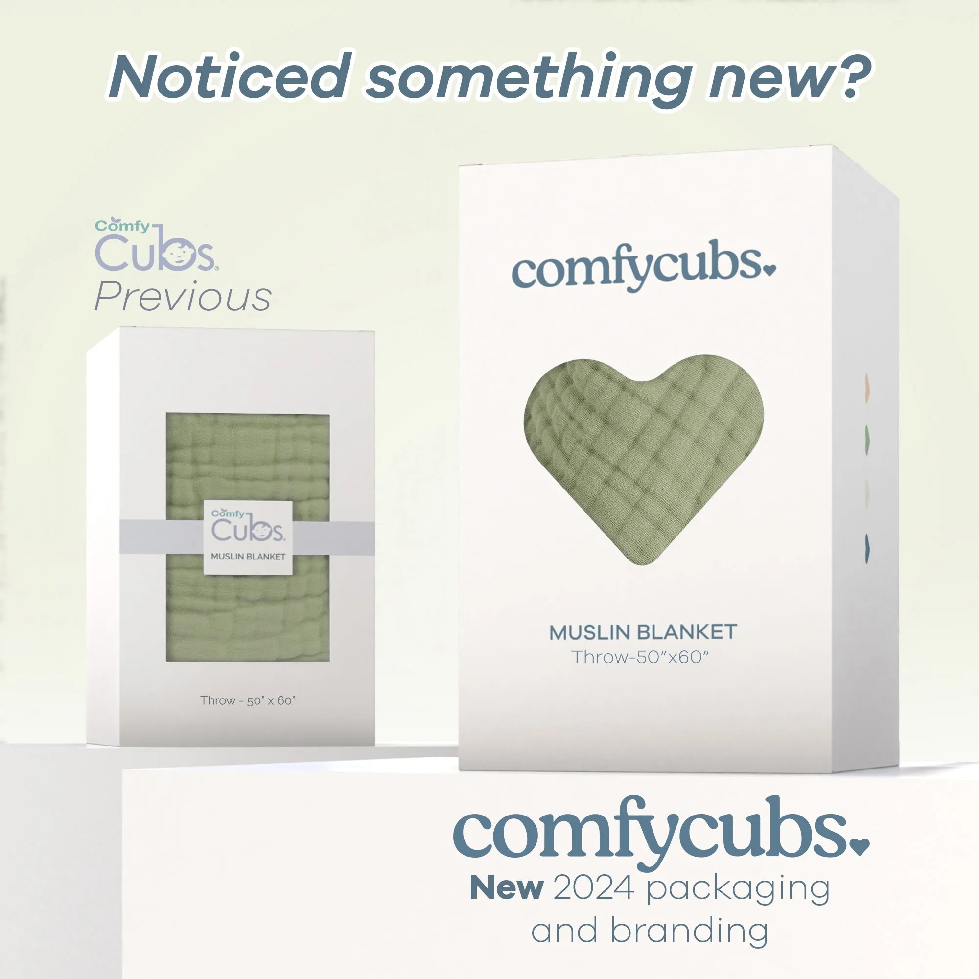 Adult Muslin Blanket by Comfy Cubs in Sage