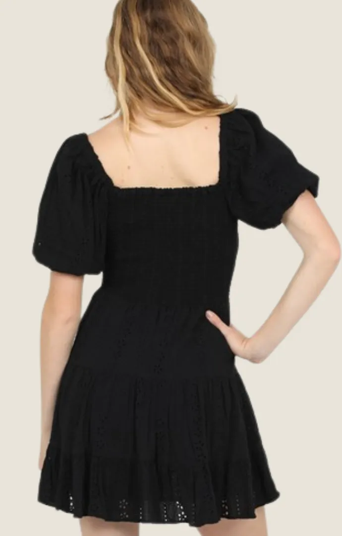 Avalon Black Eyelet Dress