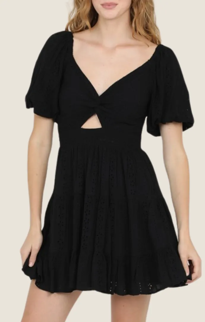Avalon Black Eyelet Dress