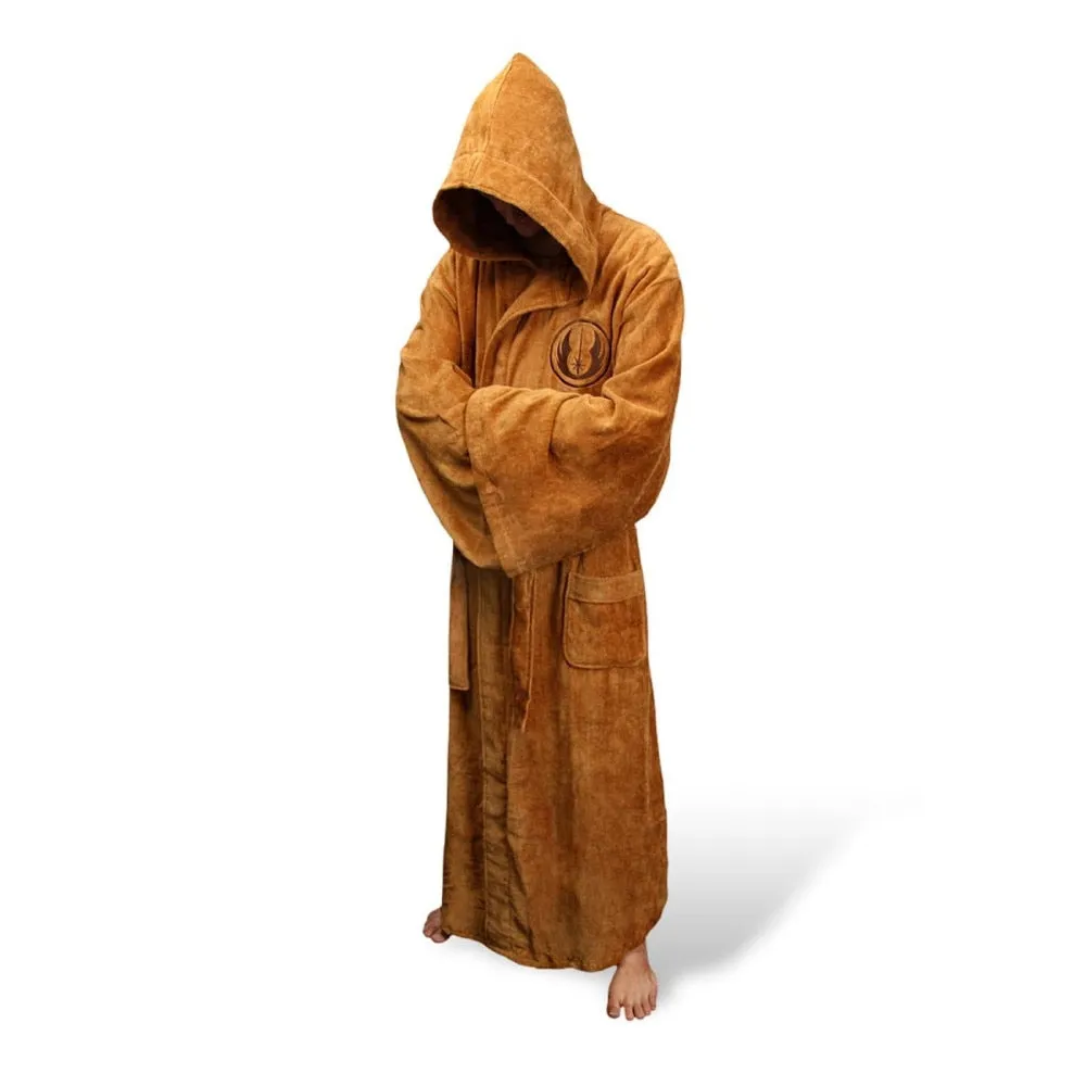 Bonsir Male Flannel Robe Male With Hooded Thick Star Dressing Gown Jedi Empire Men's Bathrobe Winter Long Robe Mens Bath Robes Homewear