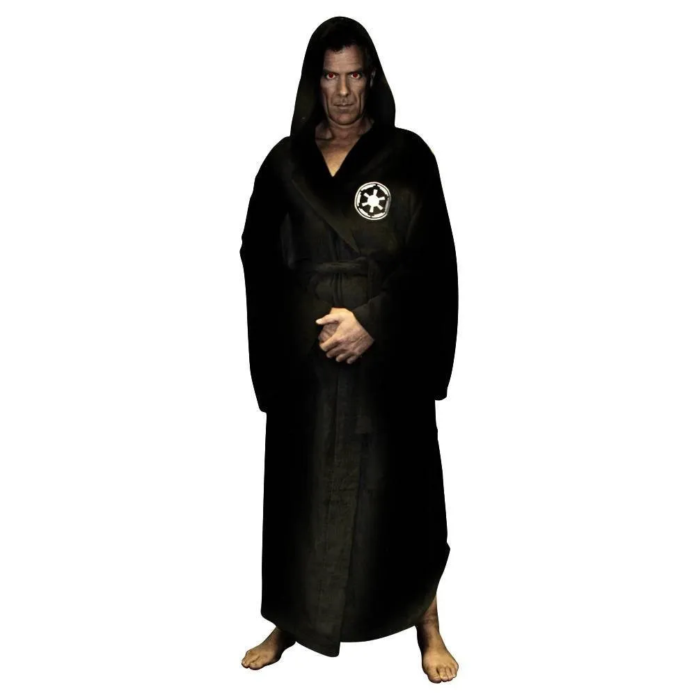 Bonsir Male Flannel Robe Male With Hooded Thick Star Dressing Gown Jedi Empire Men's Bathrobe Winter Long Robe Mens Bath Robes Homewear