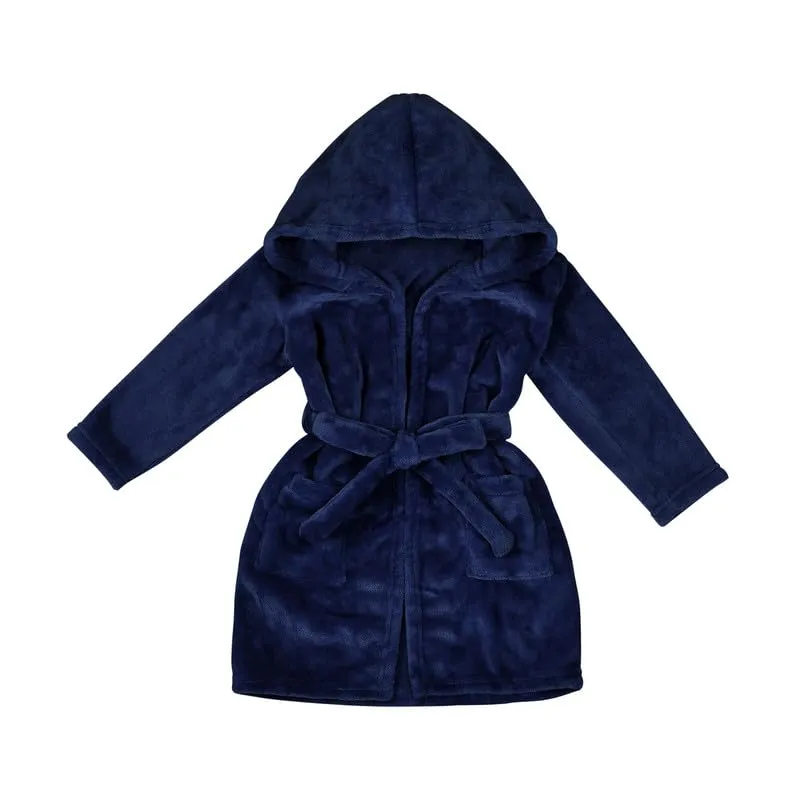 Boys Robe, Kids Fleece Robe, Hooded Soft Warm Bathrobes Pajamas Sleepwear for Children Toddler Girls 3-14 Years as Christmas Gift, Blue 3-4