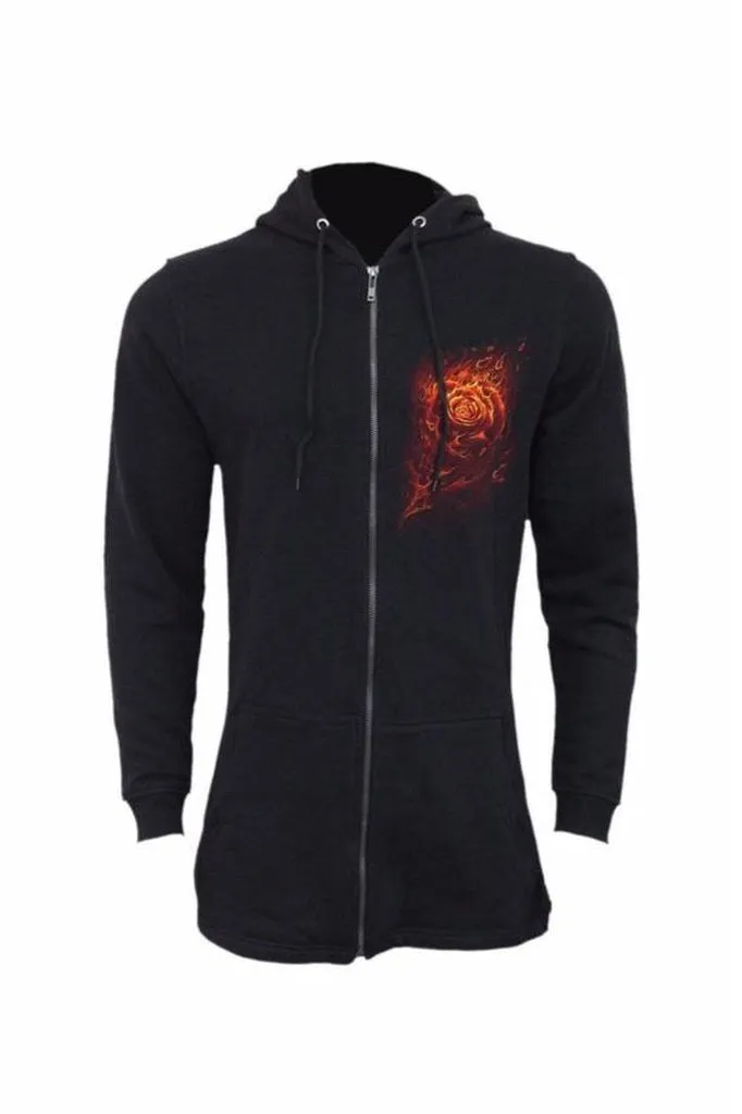 Burnt Rose - Ladies Fish Tail Full Zip Hoody - Zip Sleeve