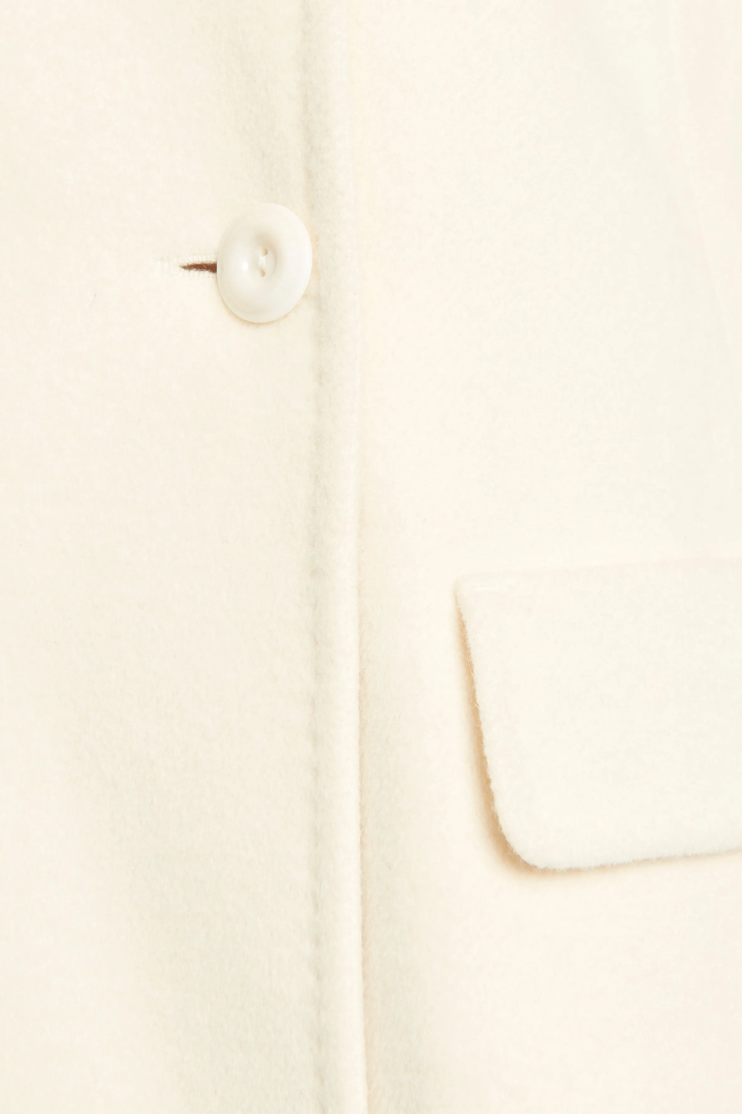 Cream Preowned Overcoat With Wraparound Collar
