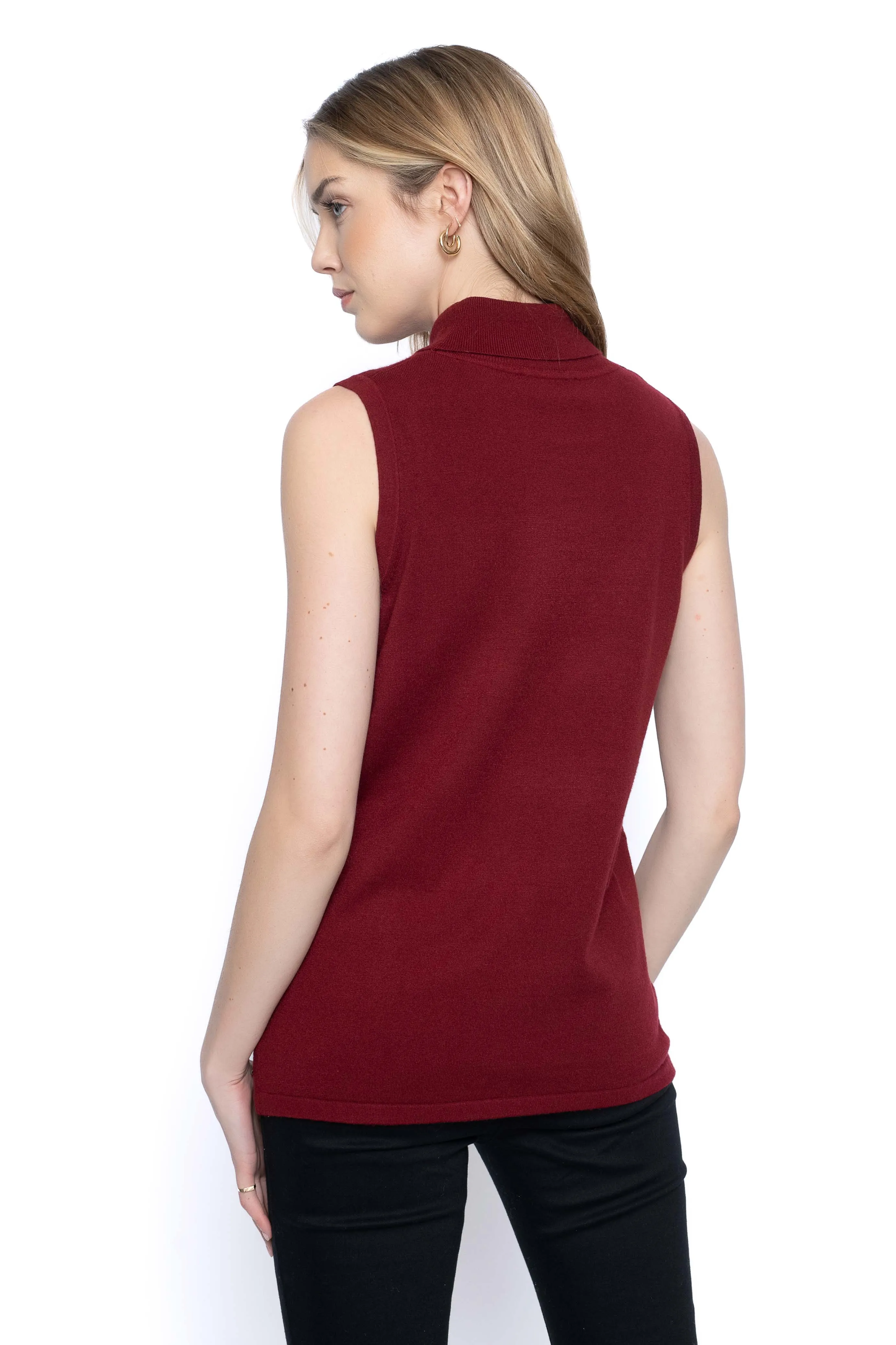 Crimson Rhinestone Embellished Neck Tank BK305