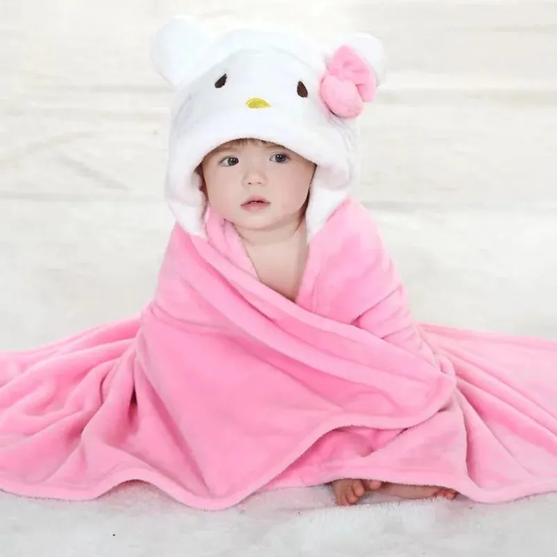 Flannel Infant Gown Loungewear Anime Baby Boy Girl Pajamas Newborn Animal Sleepwear Hooded Bathrobe Towel for Babies 0-24 Months