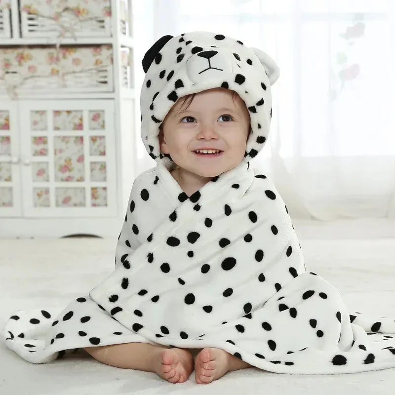 Flannel Infant Gown Loungewear Anime Baby Boy Girl Pajamas Newborn Animal Sleepwear Hooded Bathrobe Towel for Babies 0-24 Months