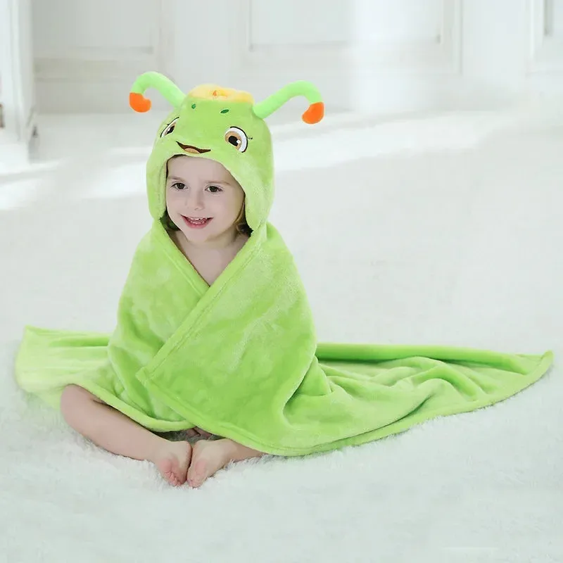 Flannel Infant Gown Loungewear Anime Baby Boy Girl Pajamas Newborn Animal Sleepwear Hooded Bathrobe Towel for Babies 0-24 Months