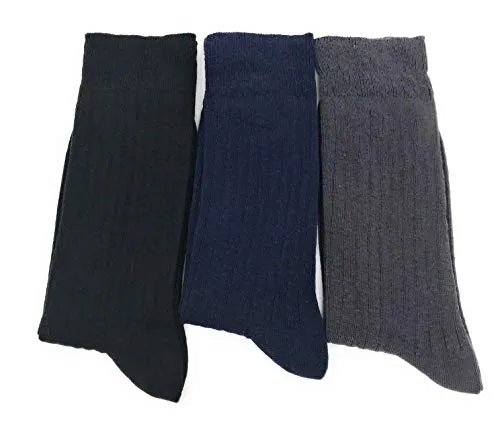 Goza Socks Men's Cotton Blend and Ribbed Dress Socks