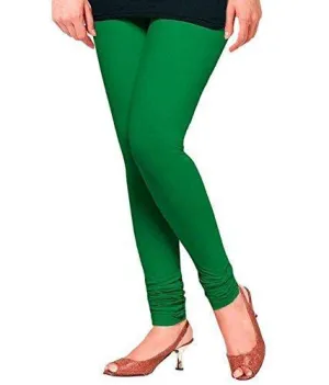 Green Plain Churidar Lycra Leggings