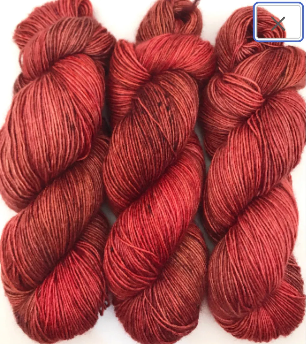 Hand Dyed Yarn "Another Brick in the Shawl" Brick Red Rust Brown Orange Pink Copper Speckled Polwarth DK 246yds 100g
