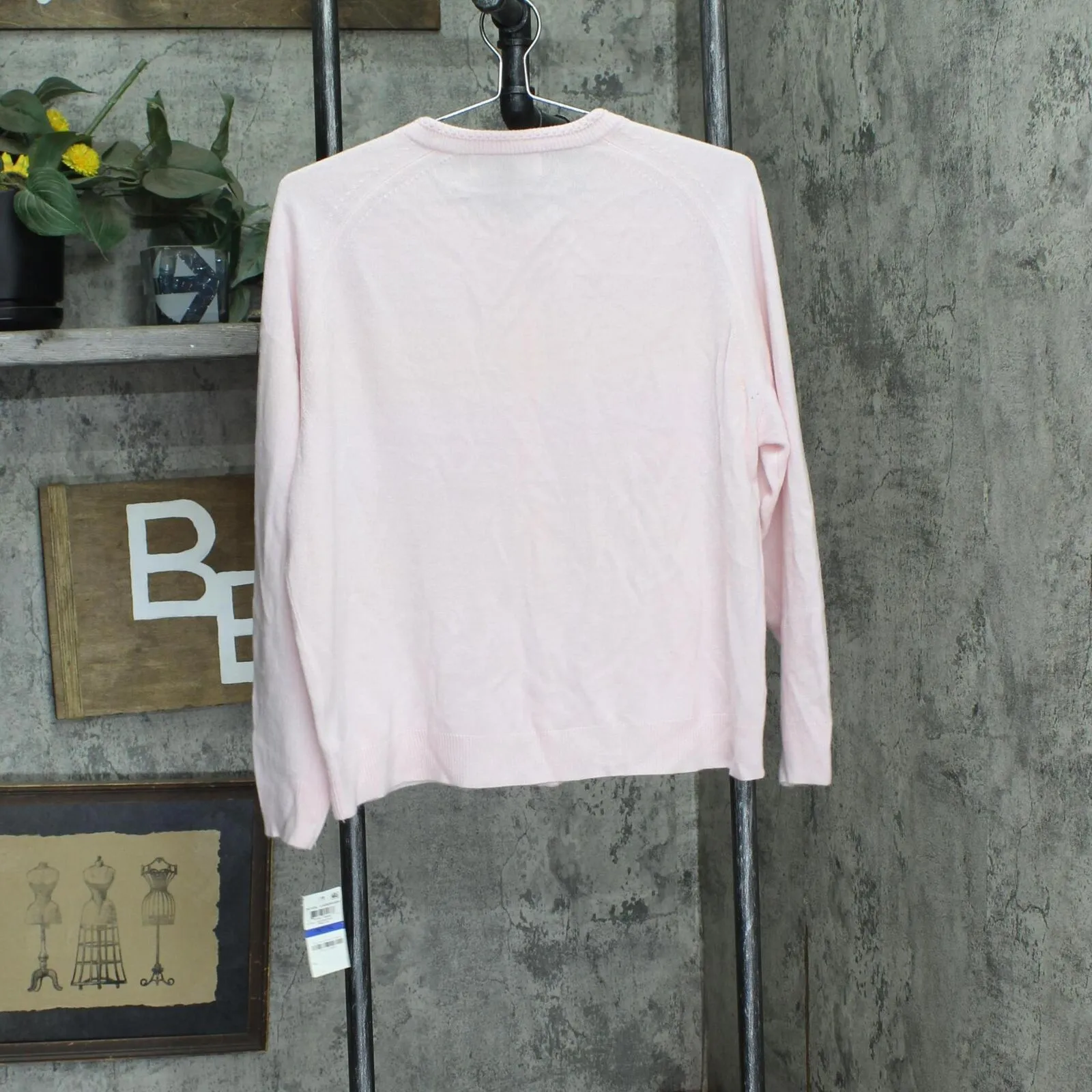 Karen Scott Womens Pearl Cardigan Sweater 100024435PT Pink PXL