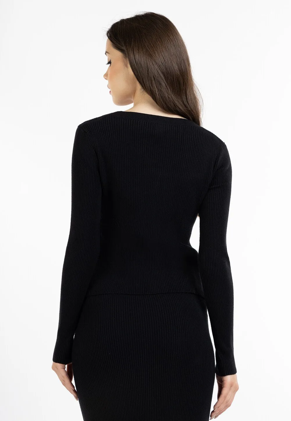 Knitted cardigan faina, black