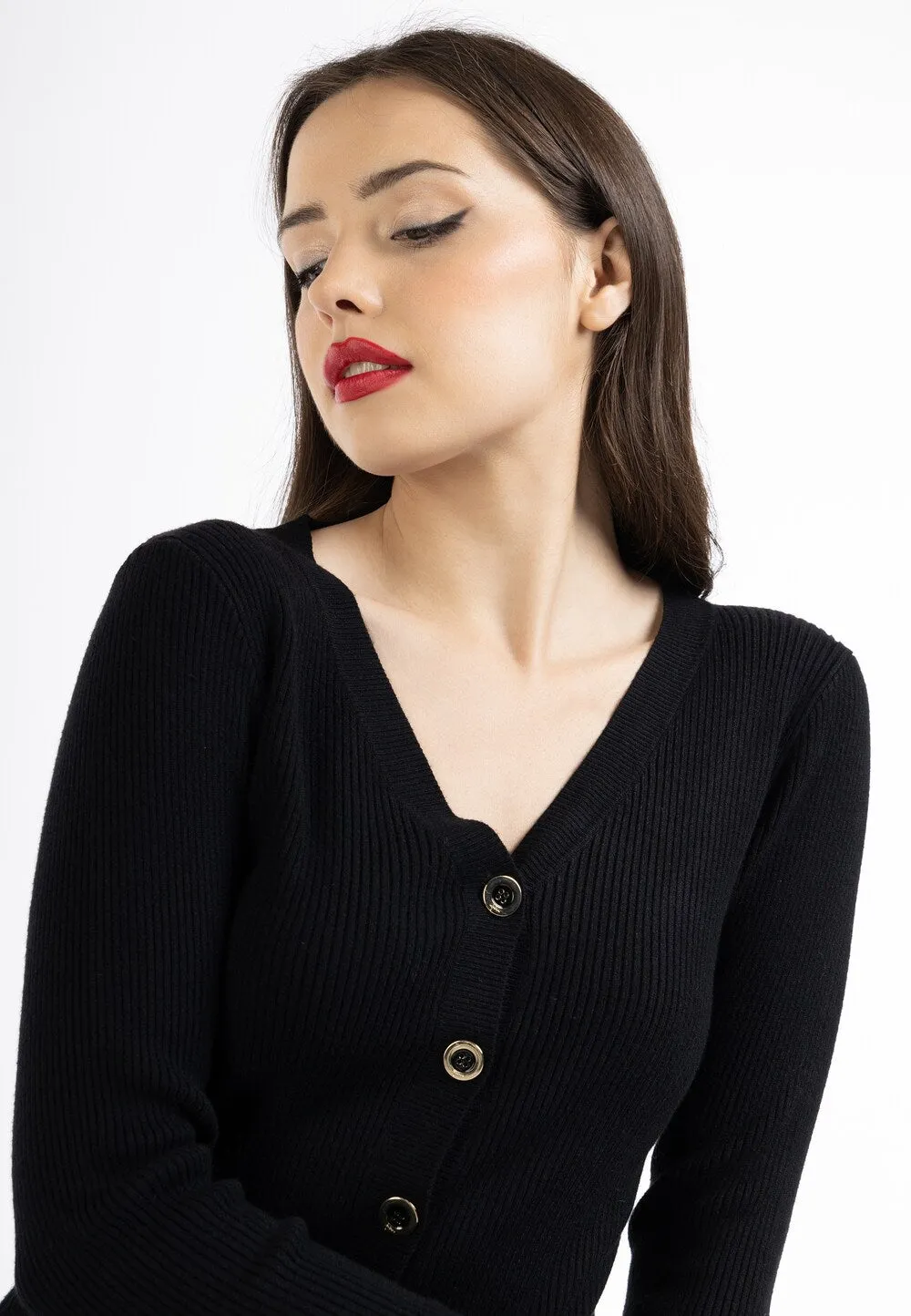 Knitted cardigan faina, black