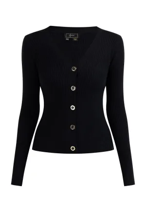 Knitted cardigan faina, black