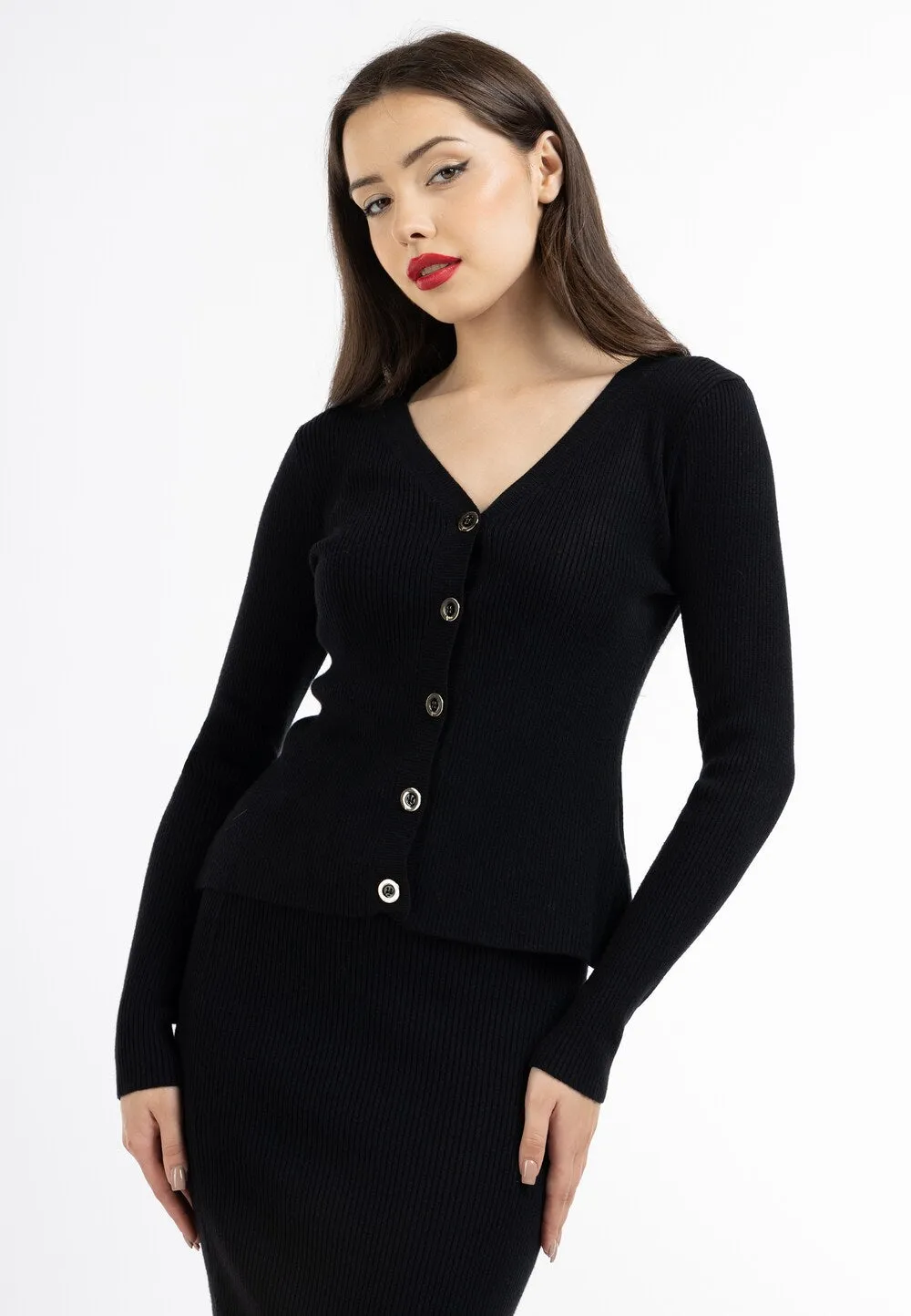 Knitted cardigan faina, black