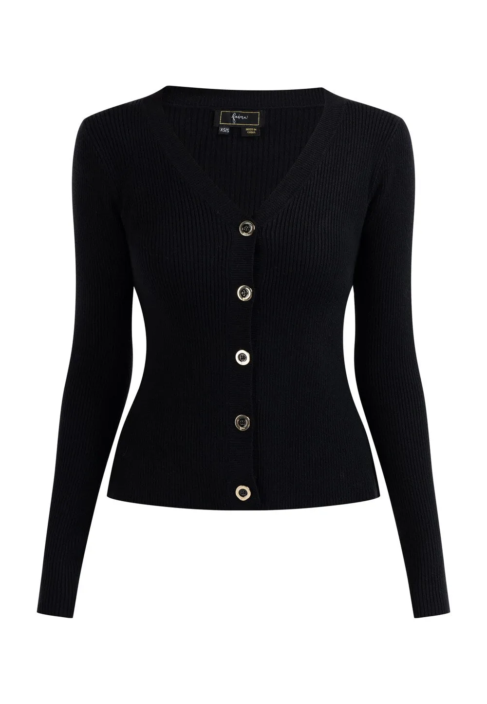 Knitted cardigan faina, black