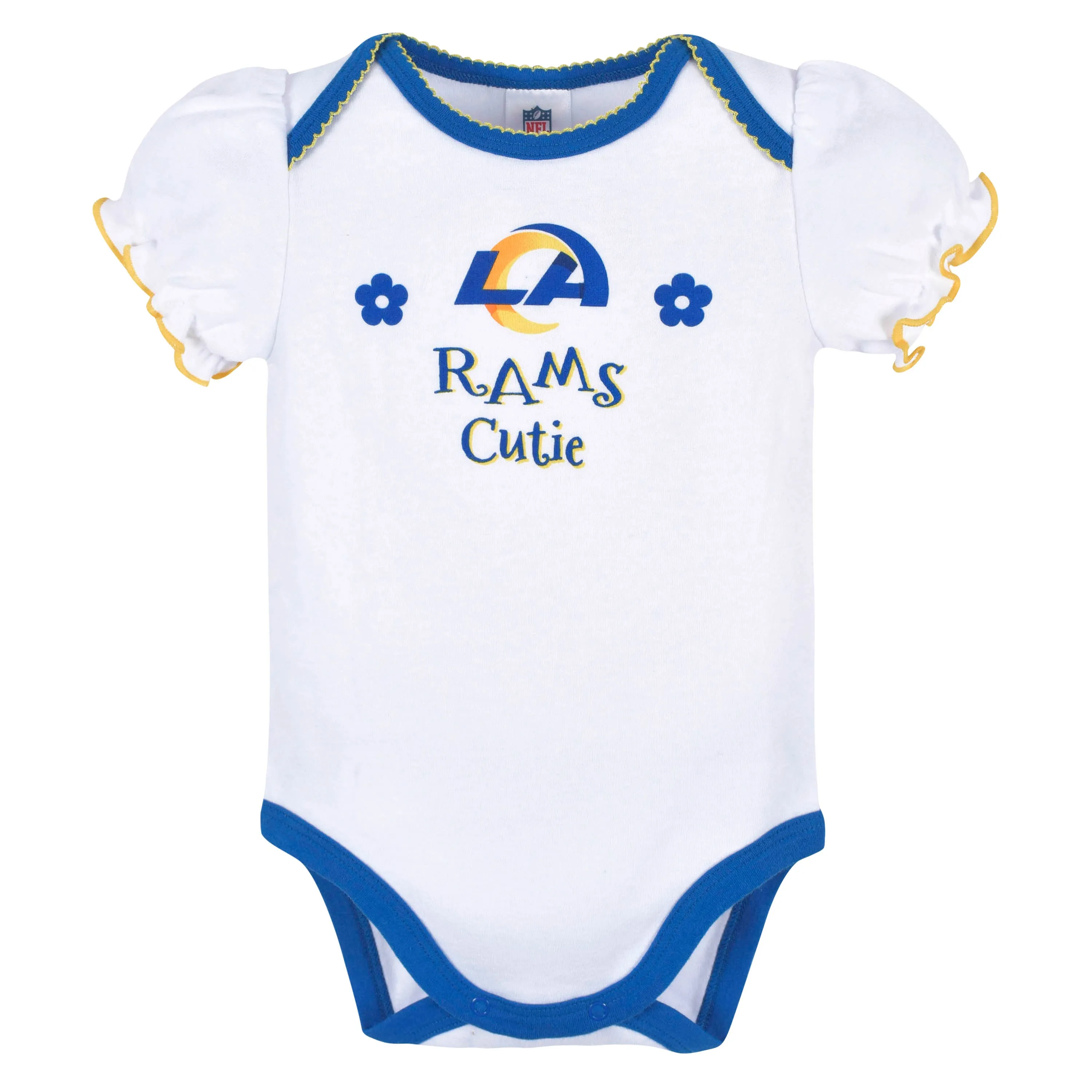 LA Rams Girls Shine 3 Pack Short Sleeved Bodysuit Set