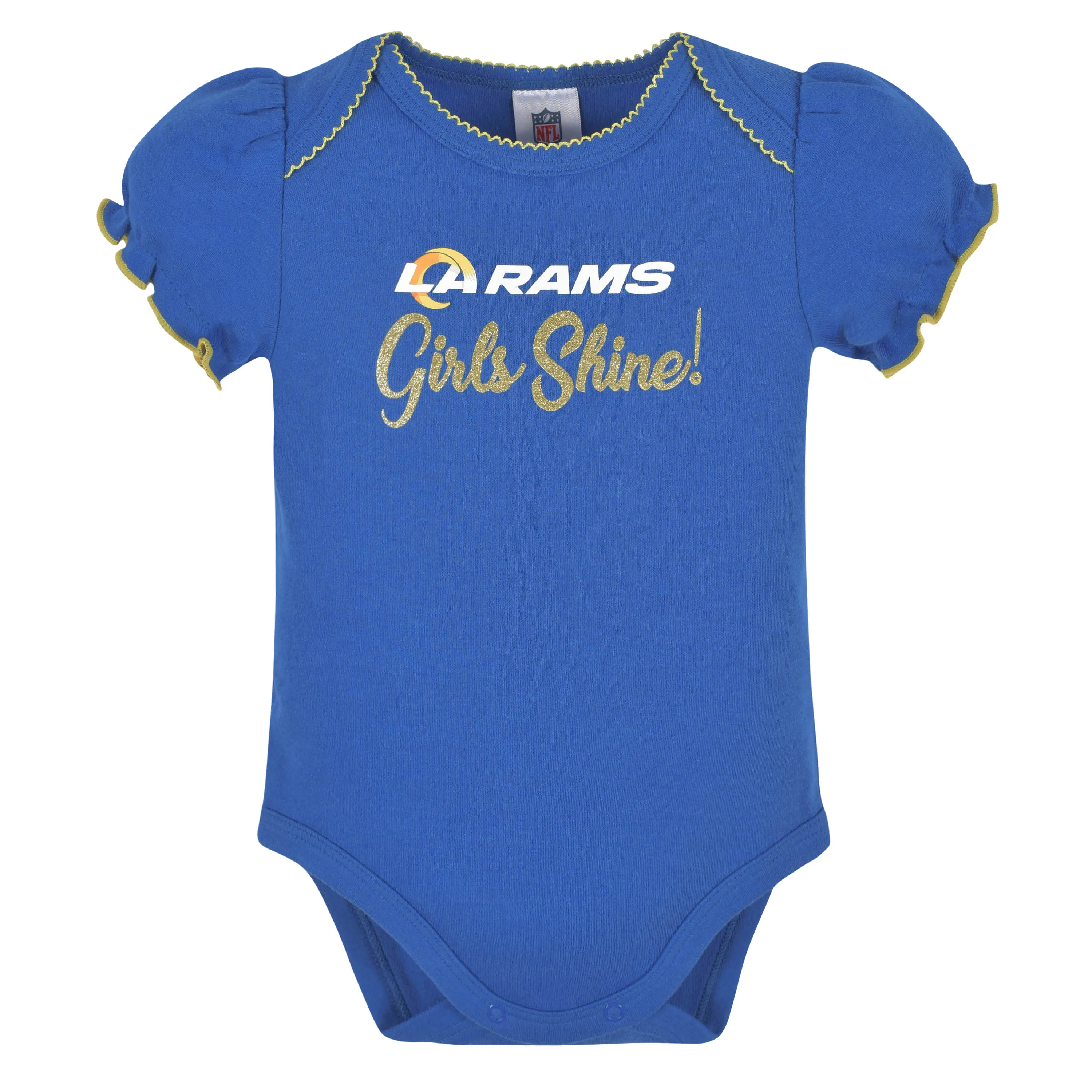 LA Rams Girls Shine 3 Pack Short Sleeved Bodysuit Set