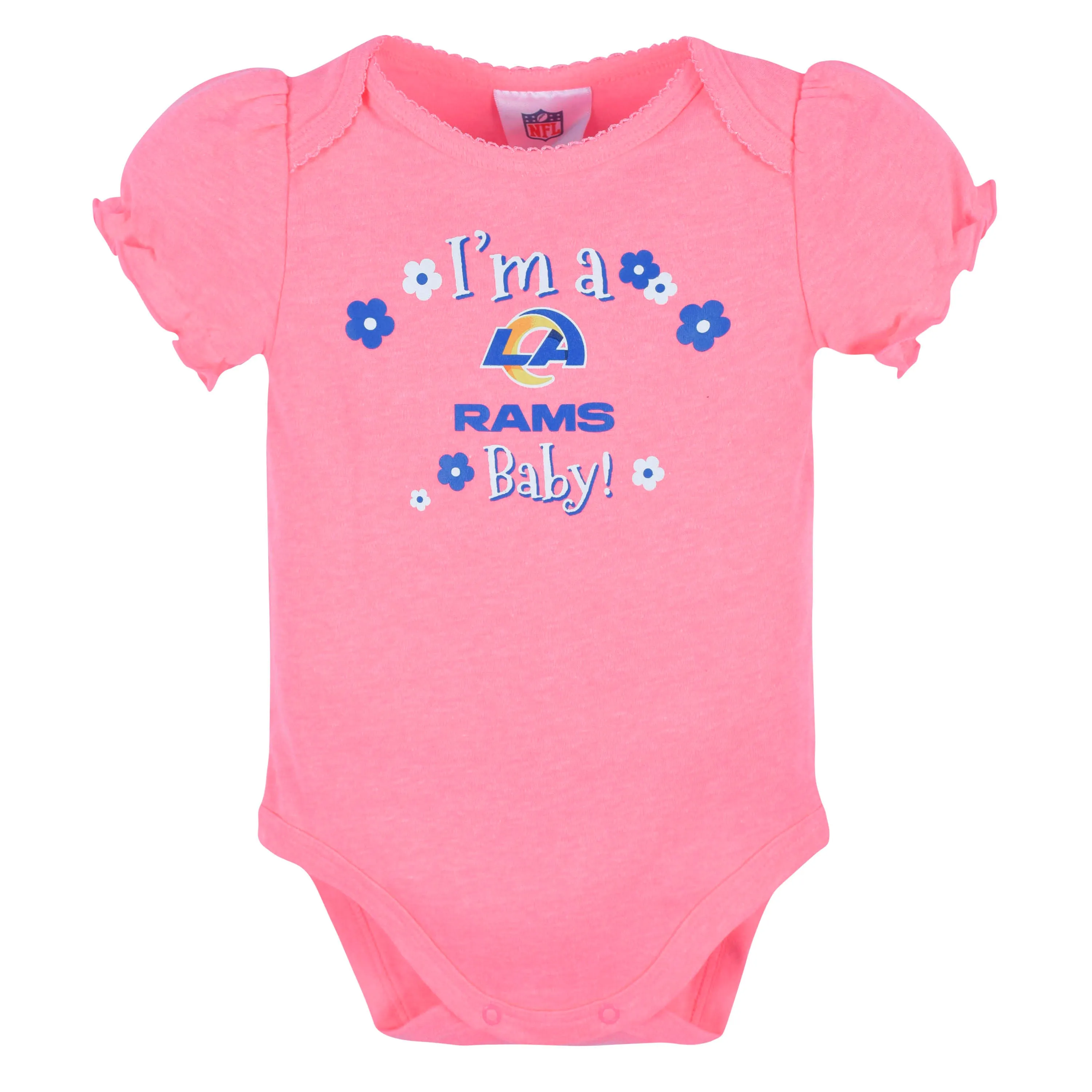 LA Rams Girls Shine 3 Pack Short Sleeved Bodysuit Set