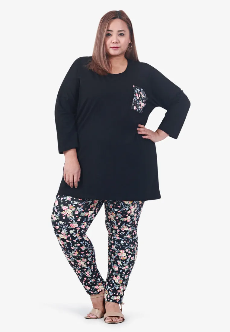 Leci Fun Printed Leggings - Blue Floral