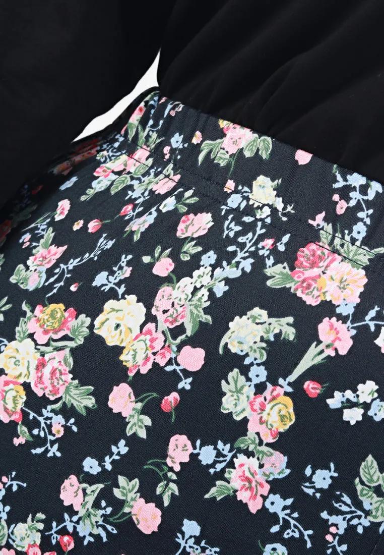 Leci Fun Printed Leggings - Blue Floral