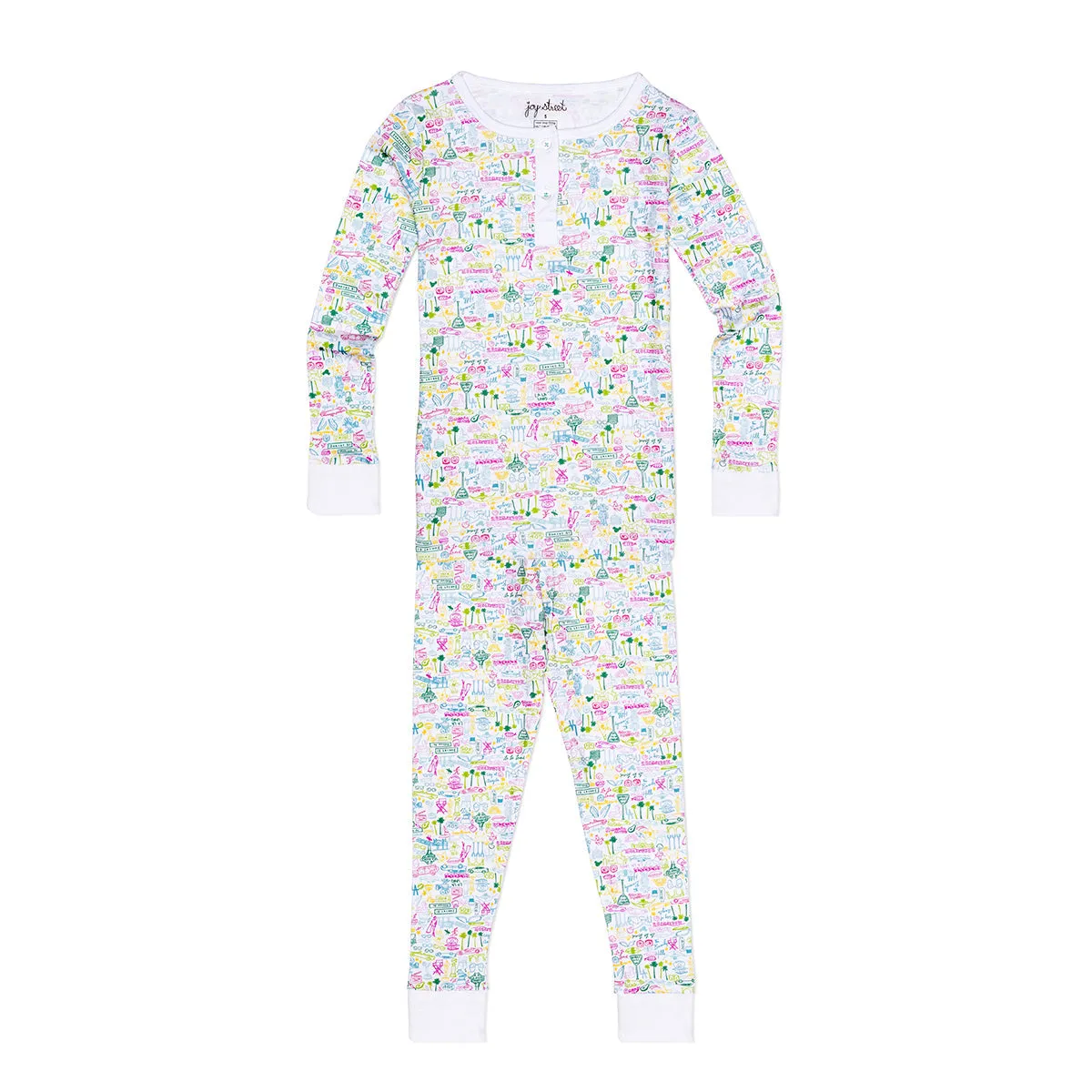 Los Angeles Two Piece Henley Pajamas - Malibu Multi - Los Angeles - Malibu Multi