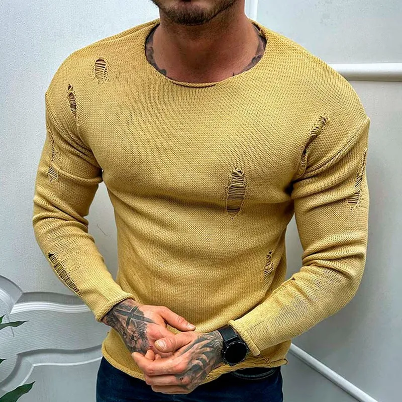 Men's Summer New Ripped Sweater