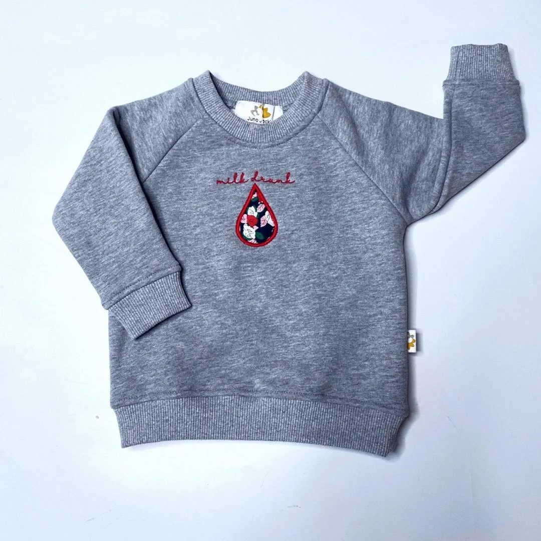 'Milk Drunk' Appliqué Baby/Child Sweatshirt