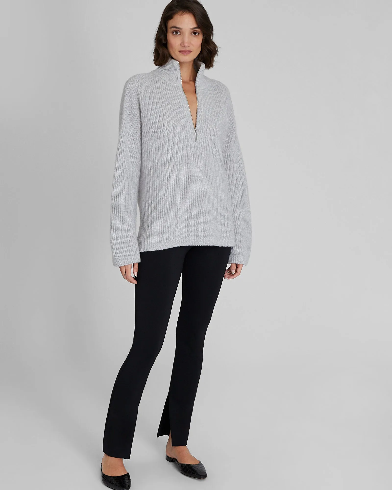 Relaxed Cashmere Quarter-Zip Sweater