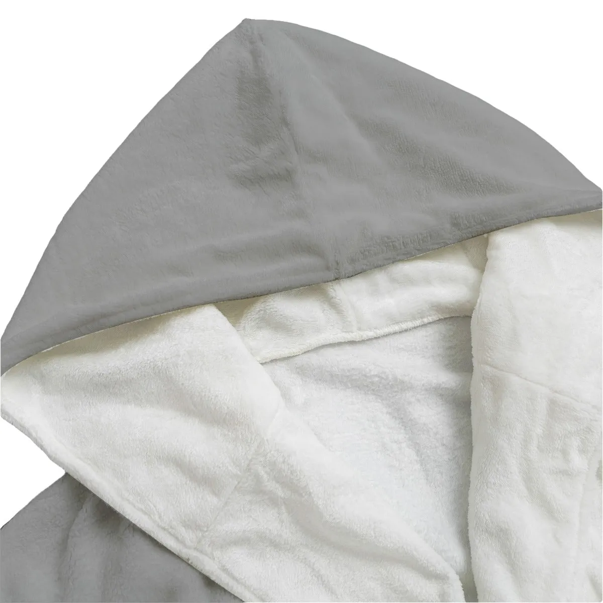 Sixty Eight 93 Logo Black Grey Unisex Flannel Hooded Bathrobe