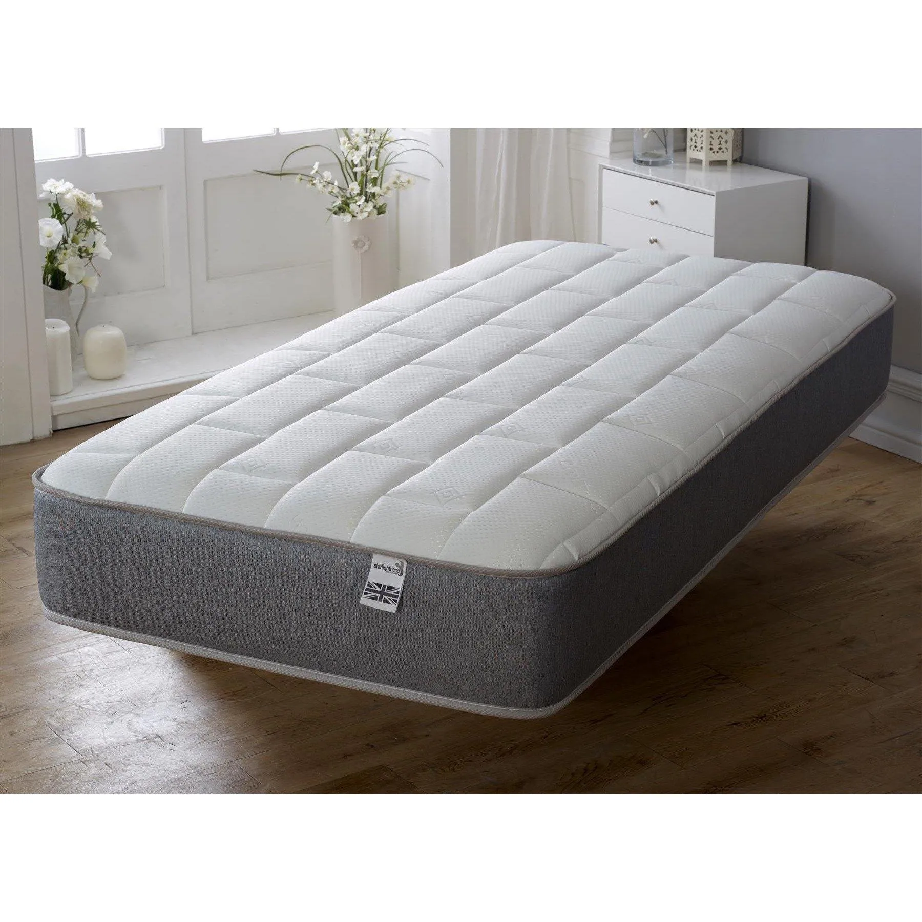 Starlight Beds™ 7.25" Deep Best Seller Memory Foam Luxurious Cool Touch Top Panel Grey Border Spring Mattress