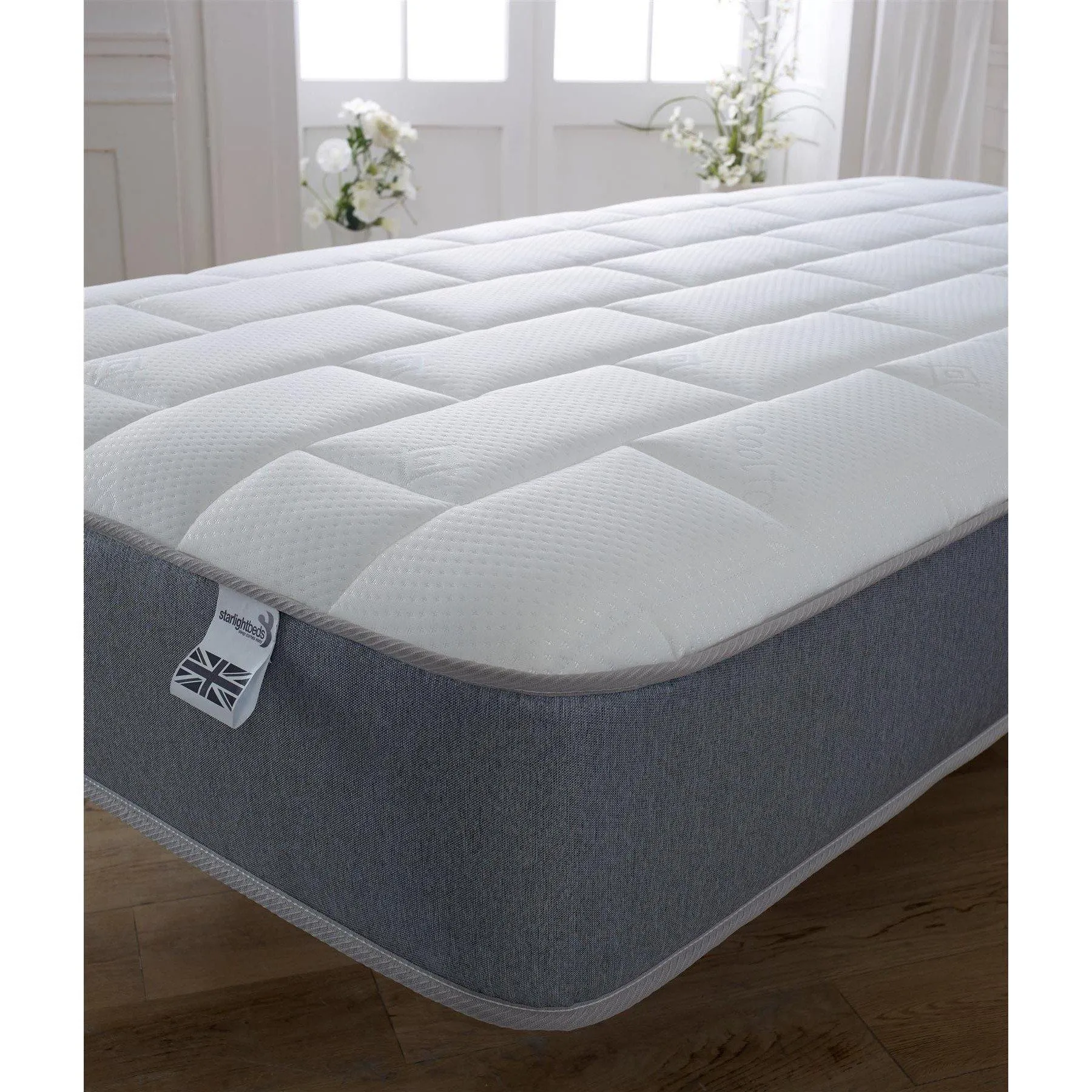 Starlight Beds™ 7.25" Deep Best Seller Memory Foam Luxurious Cool Touch Top Panel Grey Border Spring Mattress