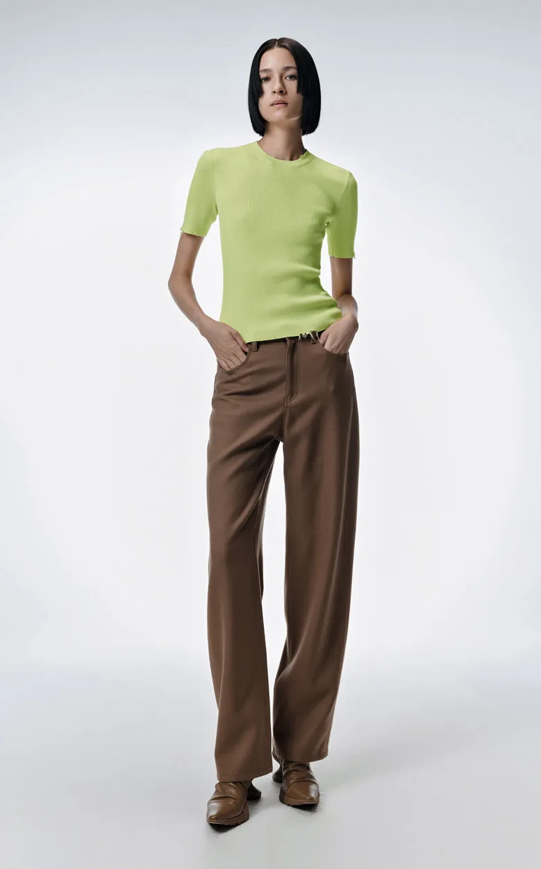 Sweater/ JNBY 100% Silk Round Neck Short-Sleeved Sweater