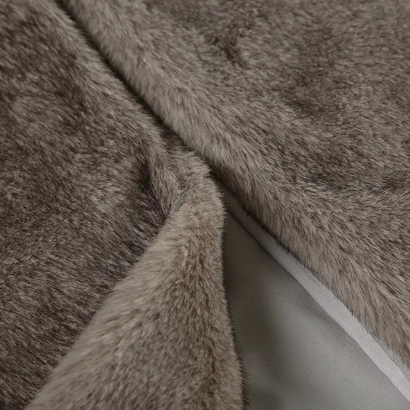 TAVIMART  -  Casual Solid Furry Coats Women Winter Warm Basic Loose Long Sleeve Jackets Fashion Streetwear Korean Style Ladies