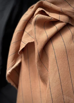 Trailing Stripe Laundered Linen. Cinnamon