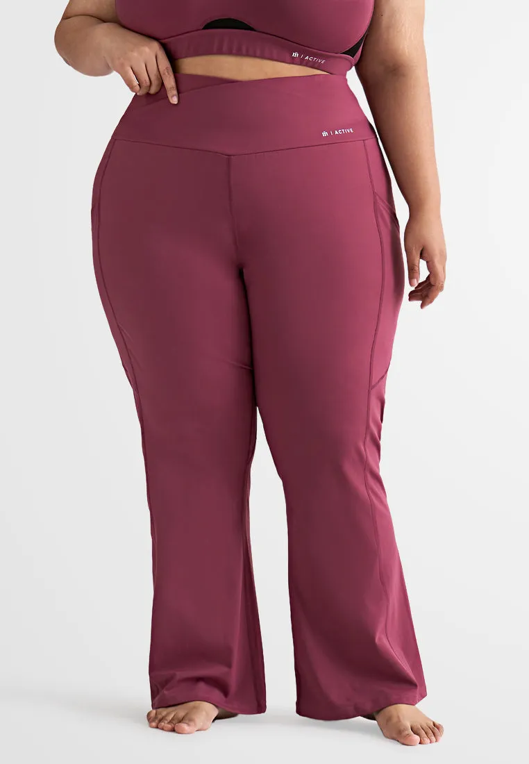 Vigor Cross Over Waist Active Bootcut Leggings