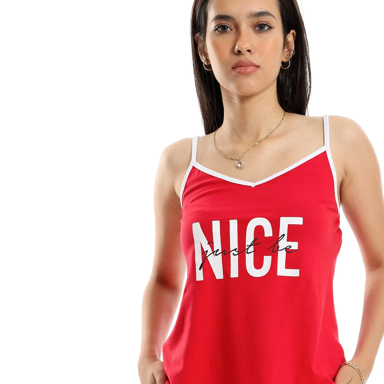 Women's Pajama Sleeveless and Pentacourt - Red