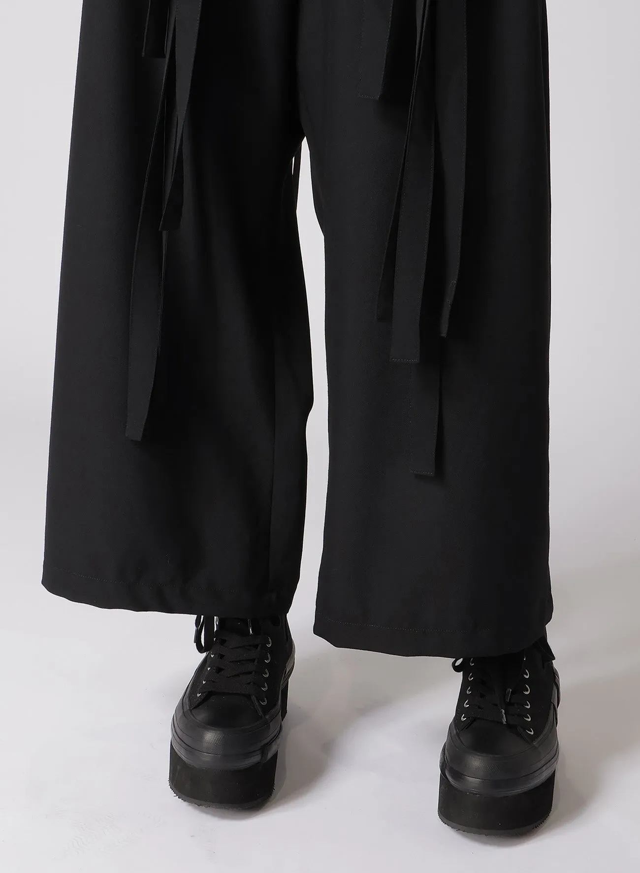 WOOL GABARDINE HANGING STRAP SALOPETTE