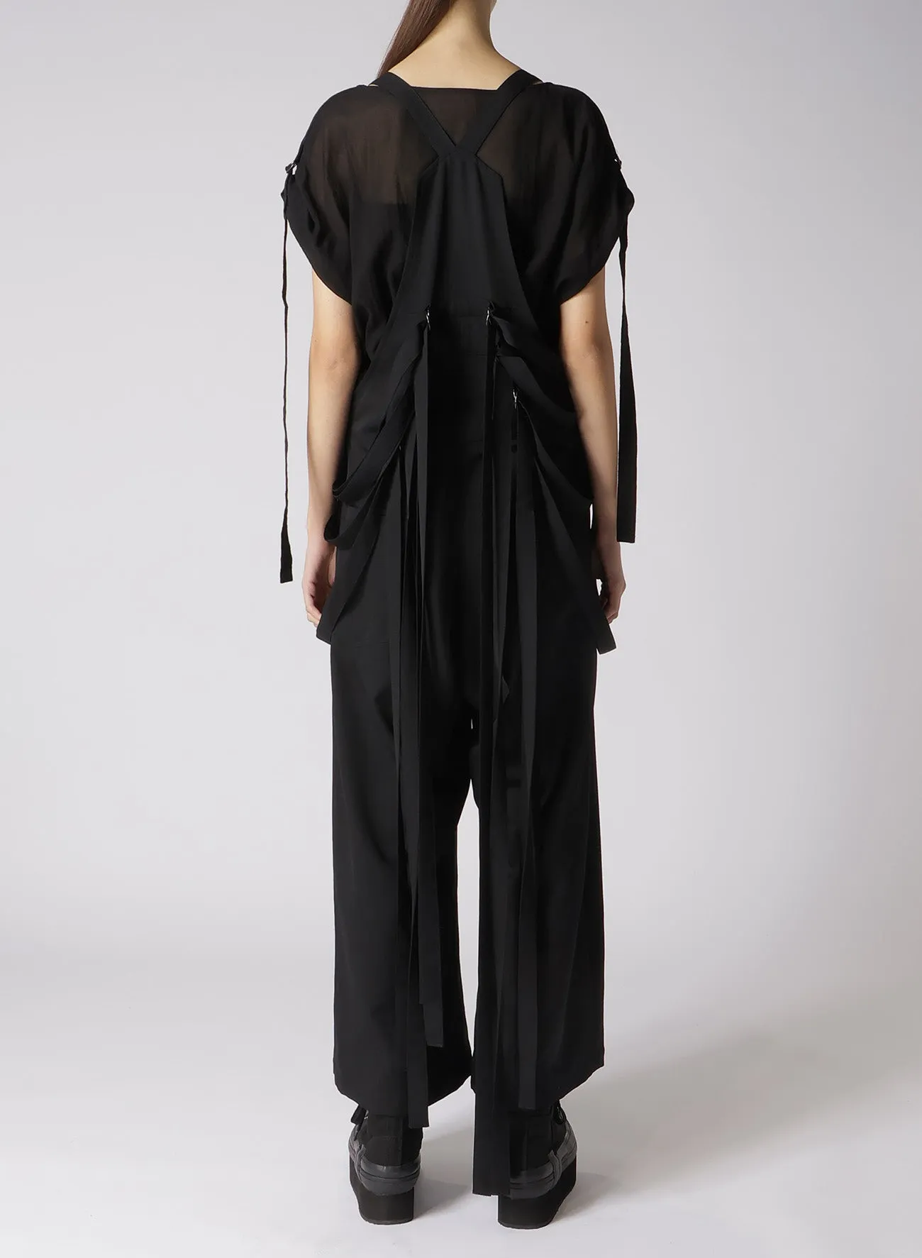 WOOL GABARDINE HANGING STRAP SALOPETTE