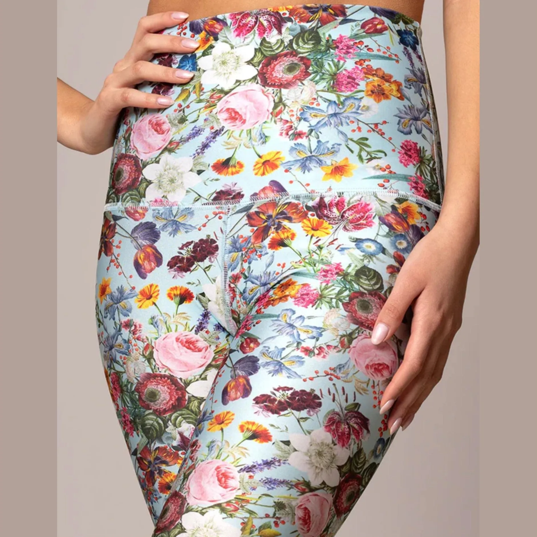 Zoe Blue Floral Leggings